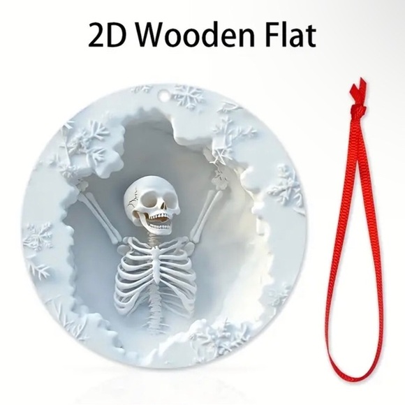 Skeleton Holiday Ornament - White - Picture 3 of 4